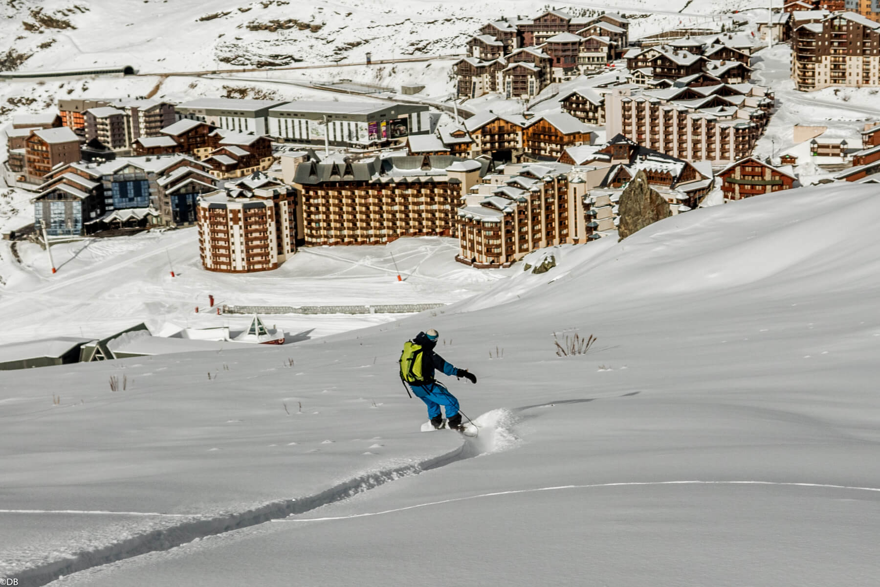 Powsurf à Val Thorens en neige poudreuse